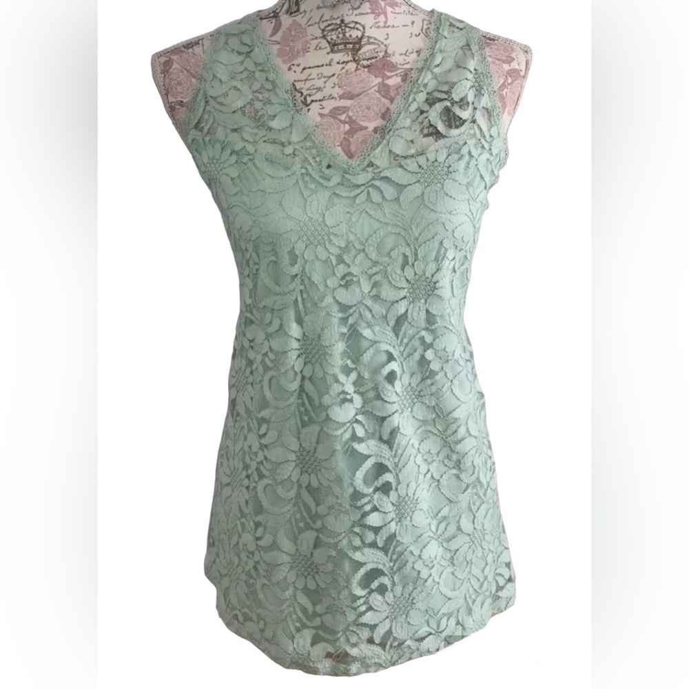Torrid Green Lace Tank Top 1x NWOT